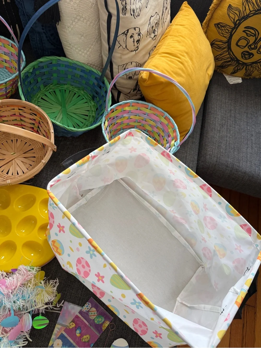 Easter Egg Hunt Basket Set with Pastel Multicolor Baskets Easter lot